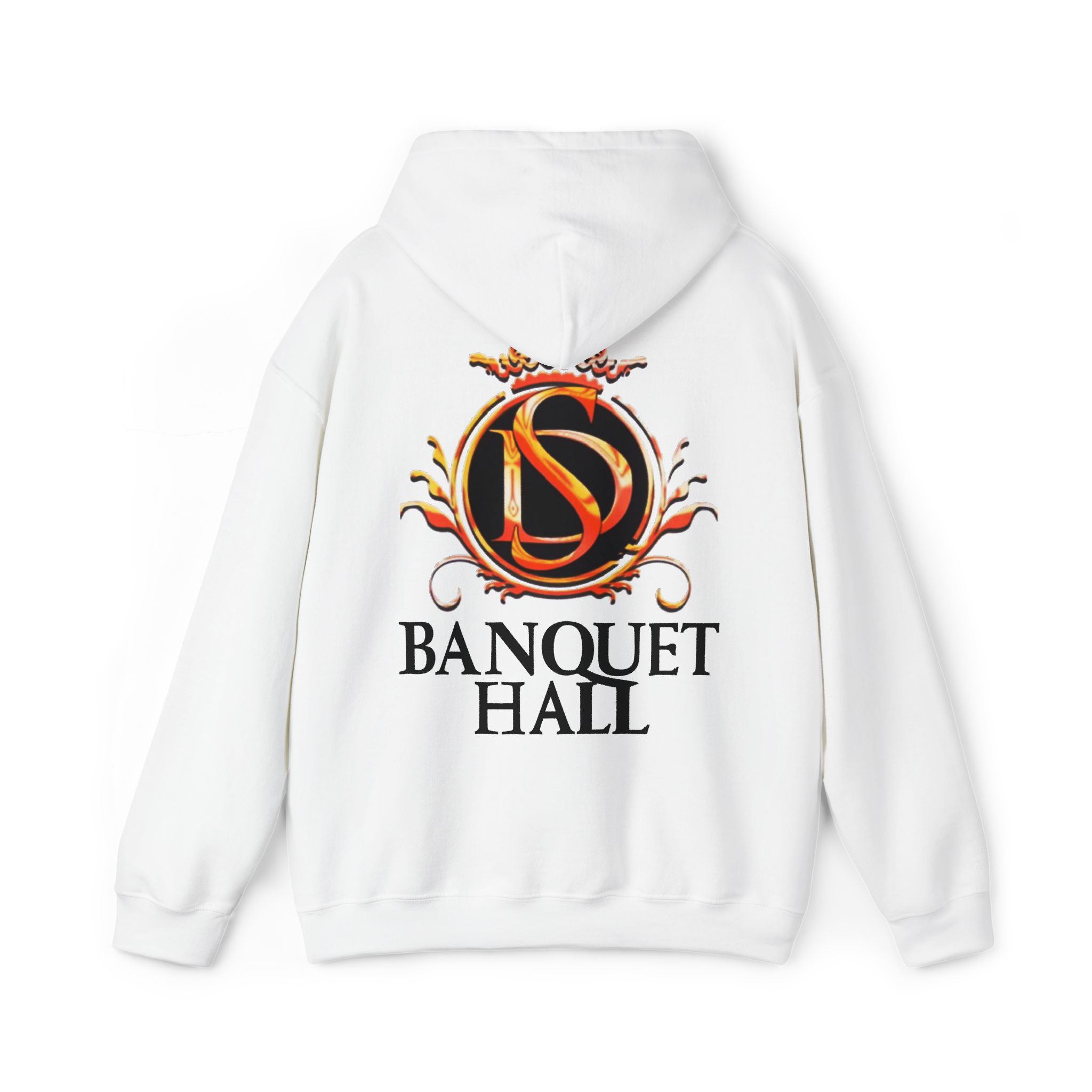 Banquet Hall Logo Hoodie — Vintage Crest Back Print - Image 8