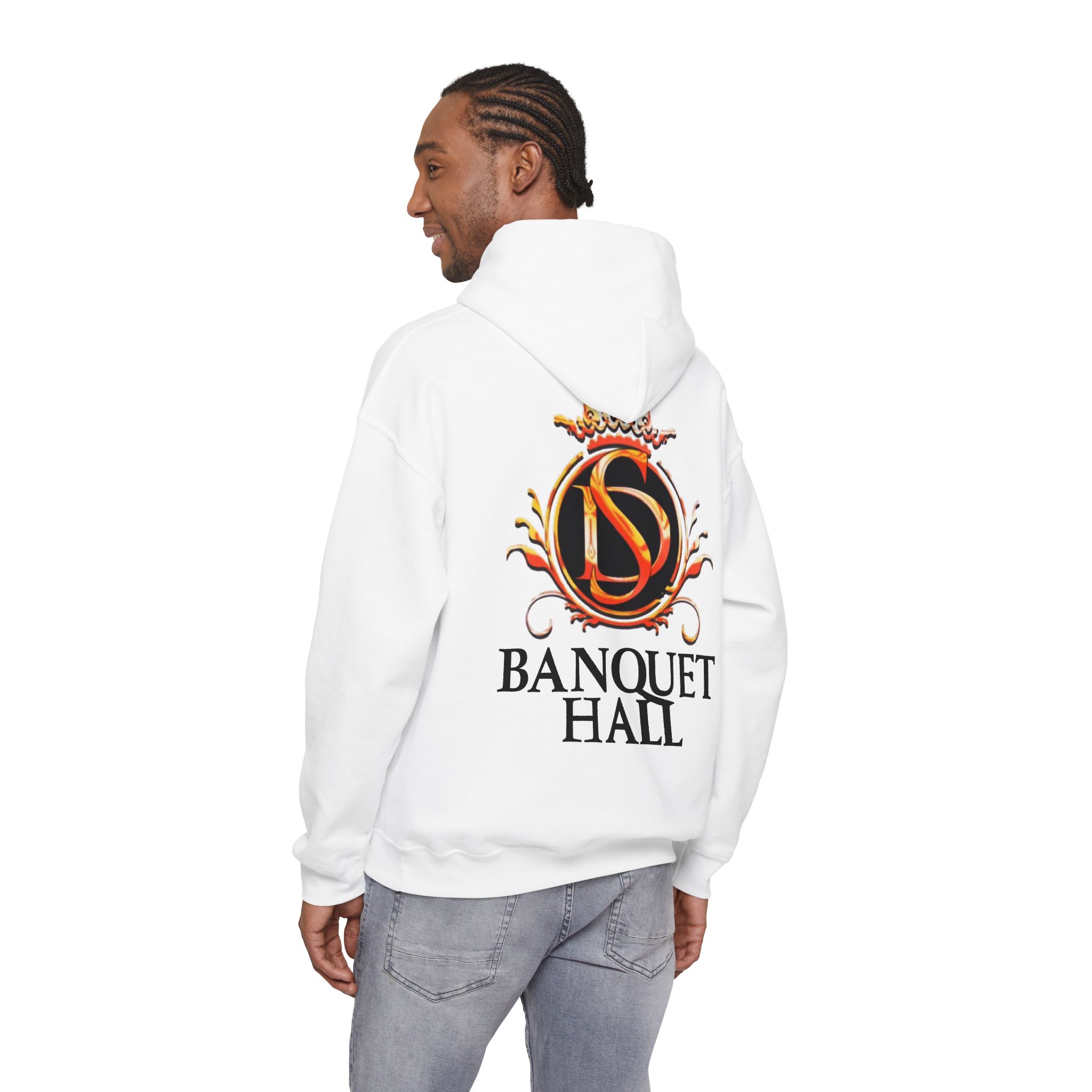 Banquet Hall Logo Hoodie — Vintage Crest Back Print - Image 12