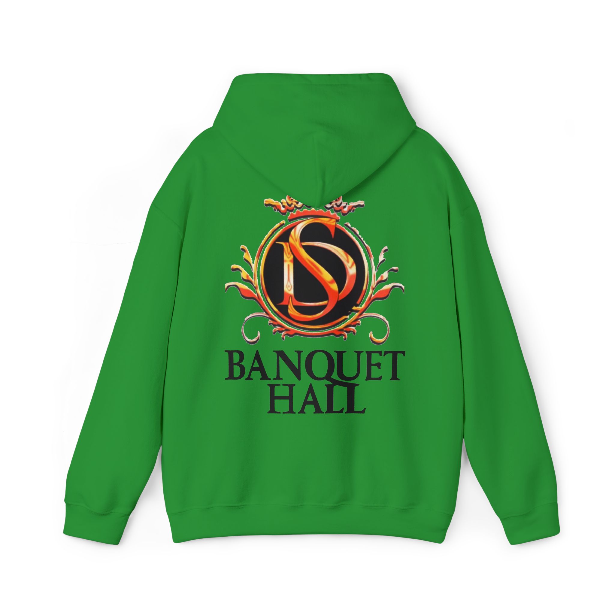 Banquet Hall Logo Hoodie — Vintage Crest Back Print - Image 3