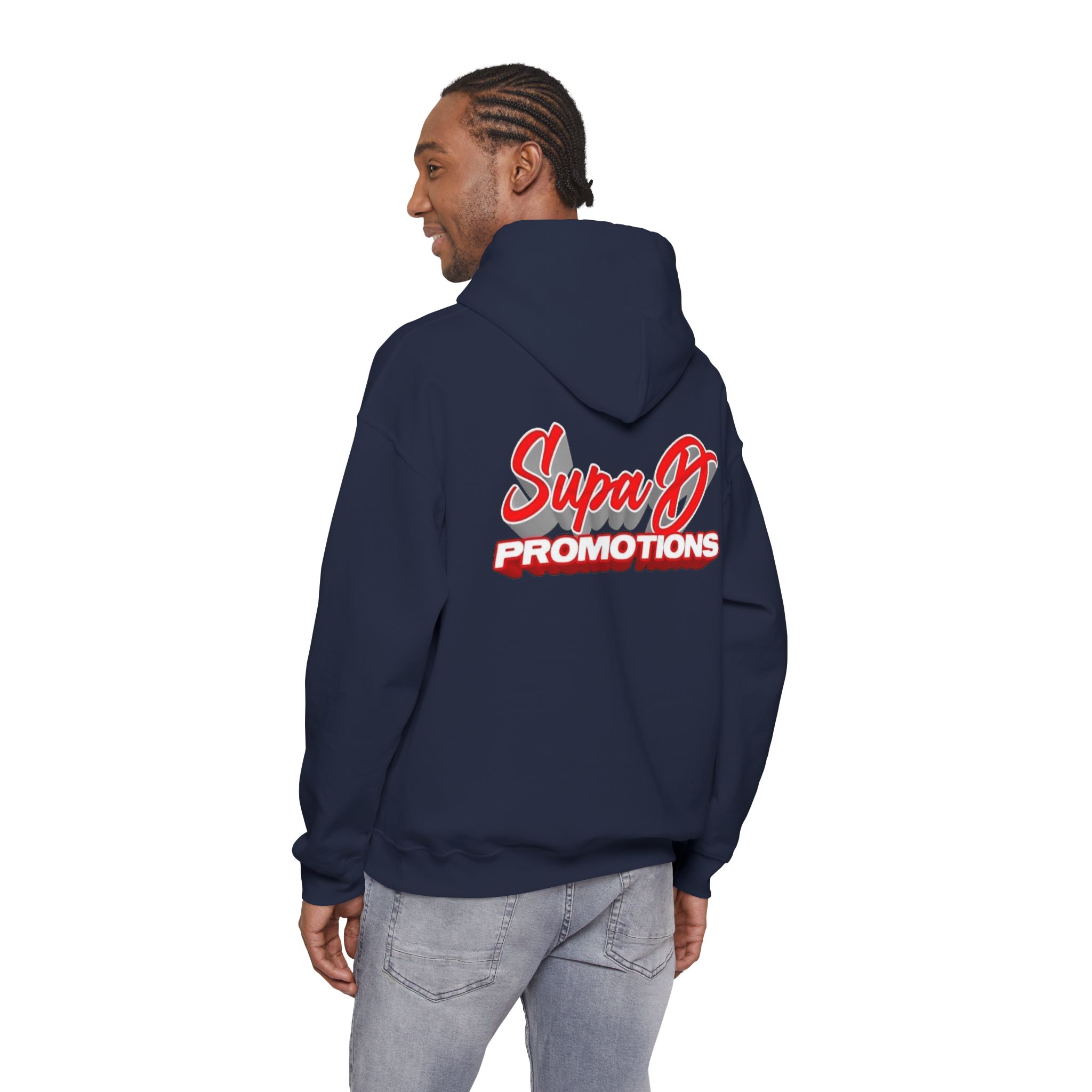 Supa D Promotions Logo Hoodie — Retro Red Branded Pullover