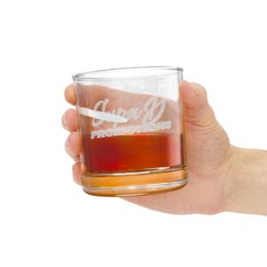 Engraved 10.5 oz Whiskey Glass — Personalized Crest Rocks Glass