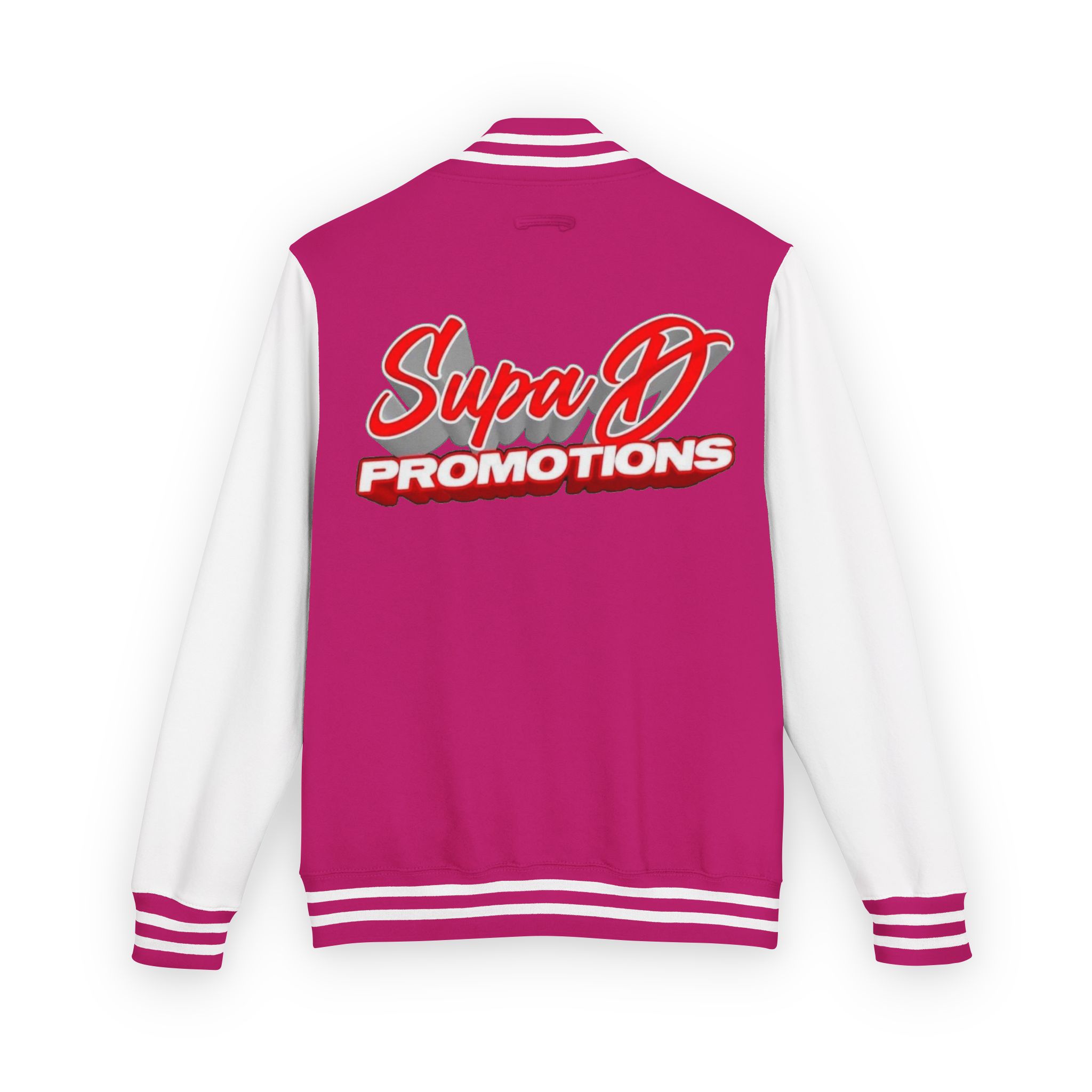 Letterman Jacket — 'Supa D Promotions' Retro Script Varsity Jacket - Image 8