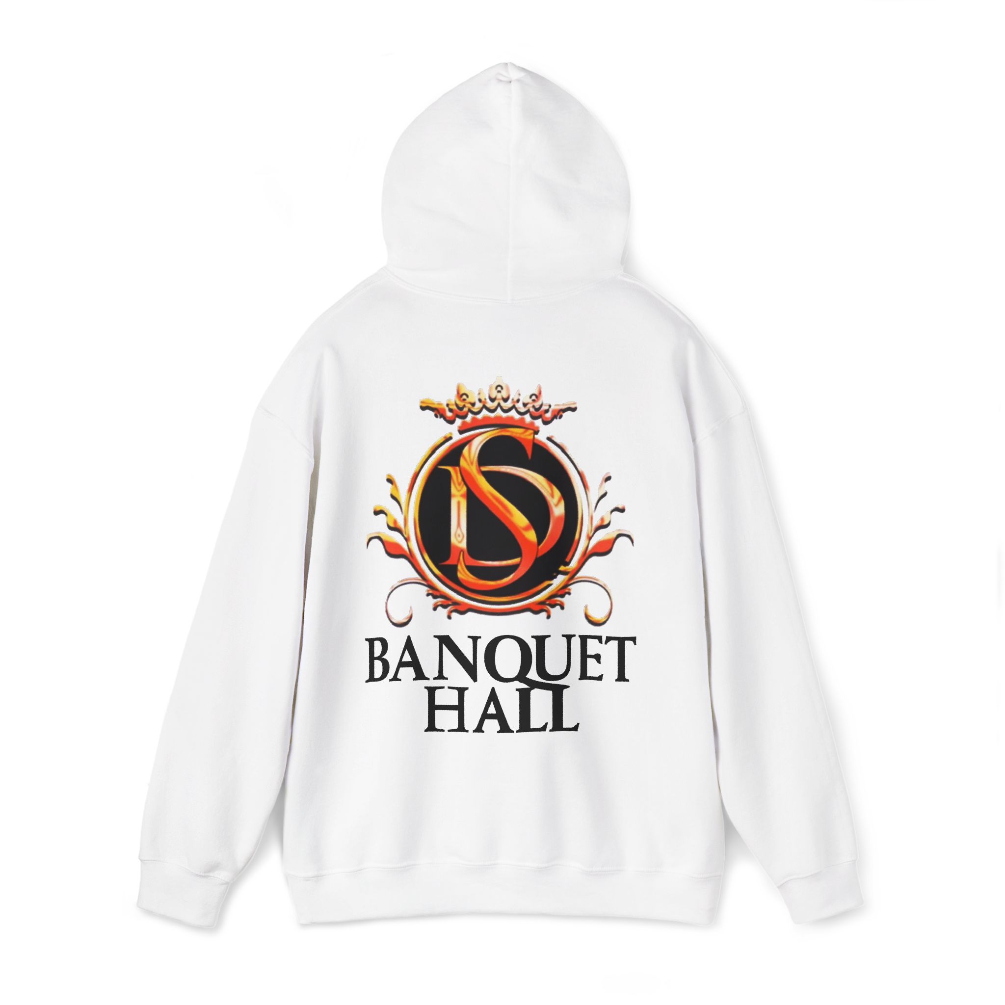 Banquet Hall Logo Hoodie — Vintage Crest Back Print - Image 9